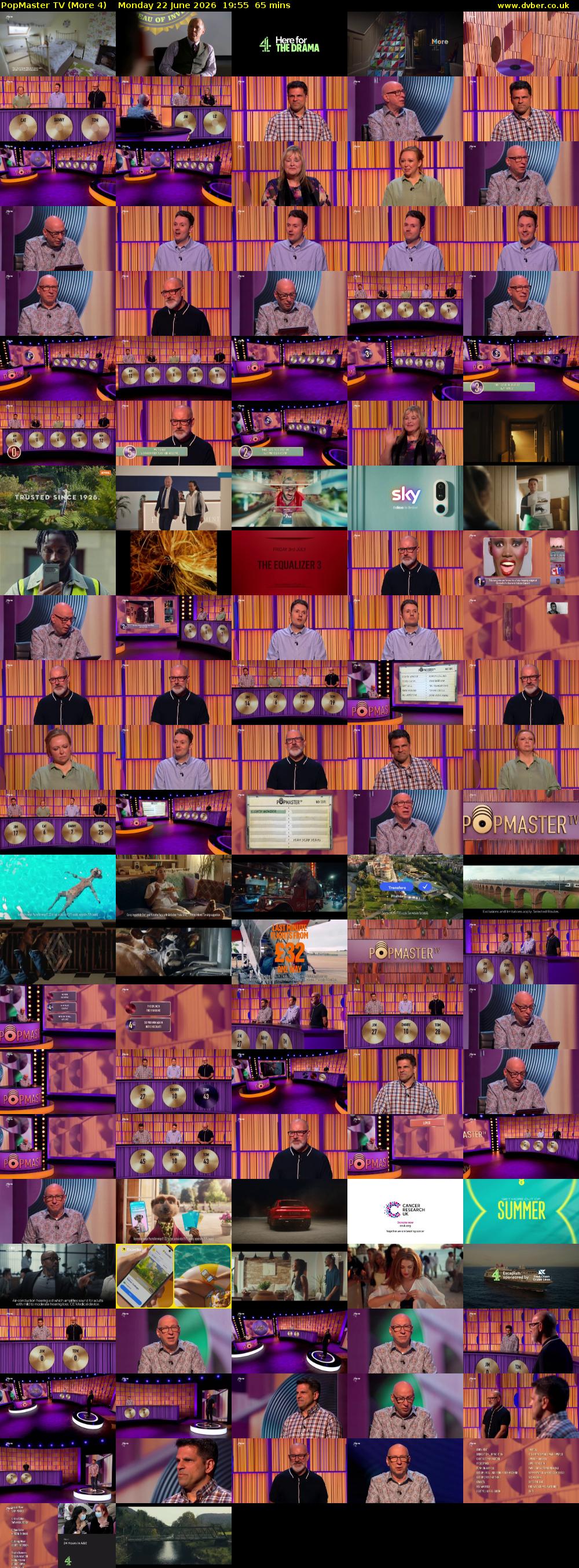 PopMaster TV (More 4) Monday 22 June 2026 19:55 - 21:00