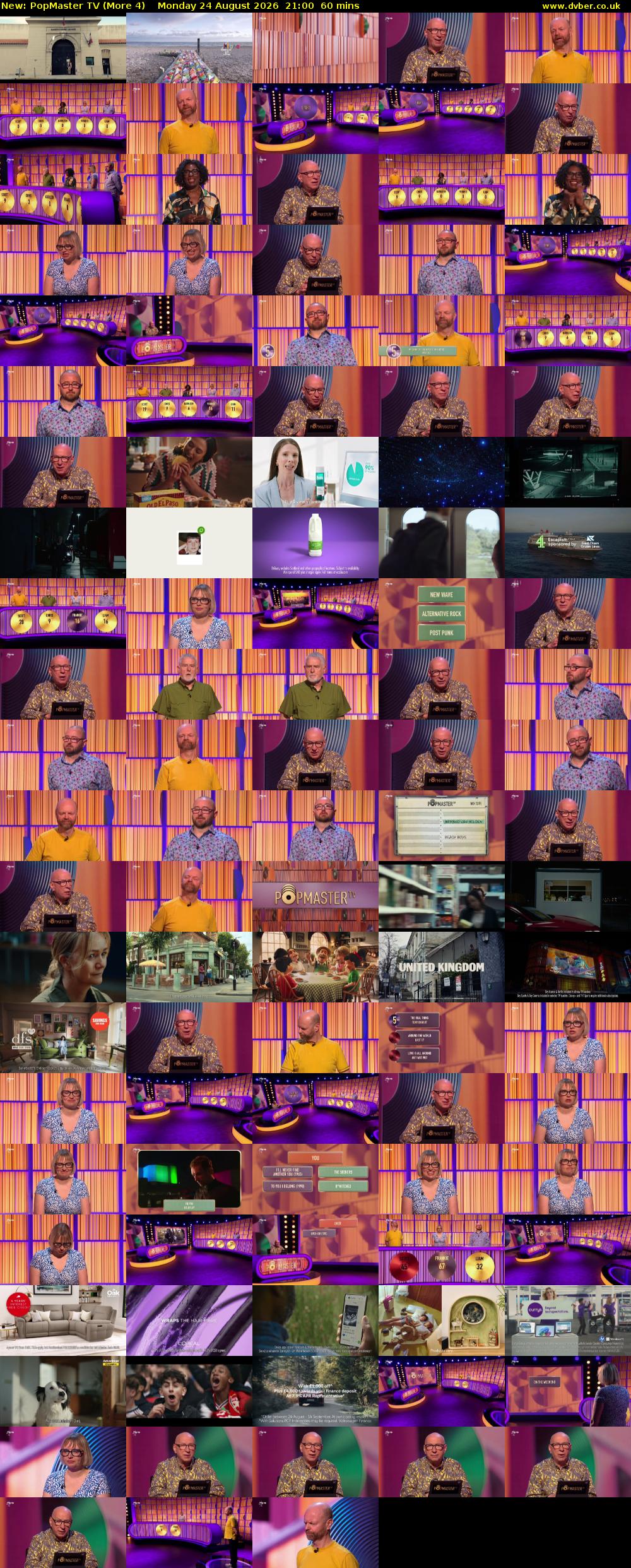 PopMaster TV (More 4) Monday 24 August 2026 21:00 - 22:00