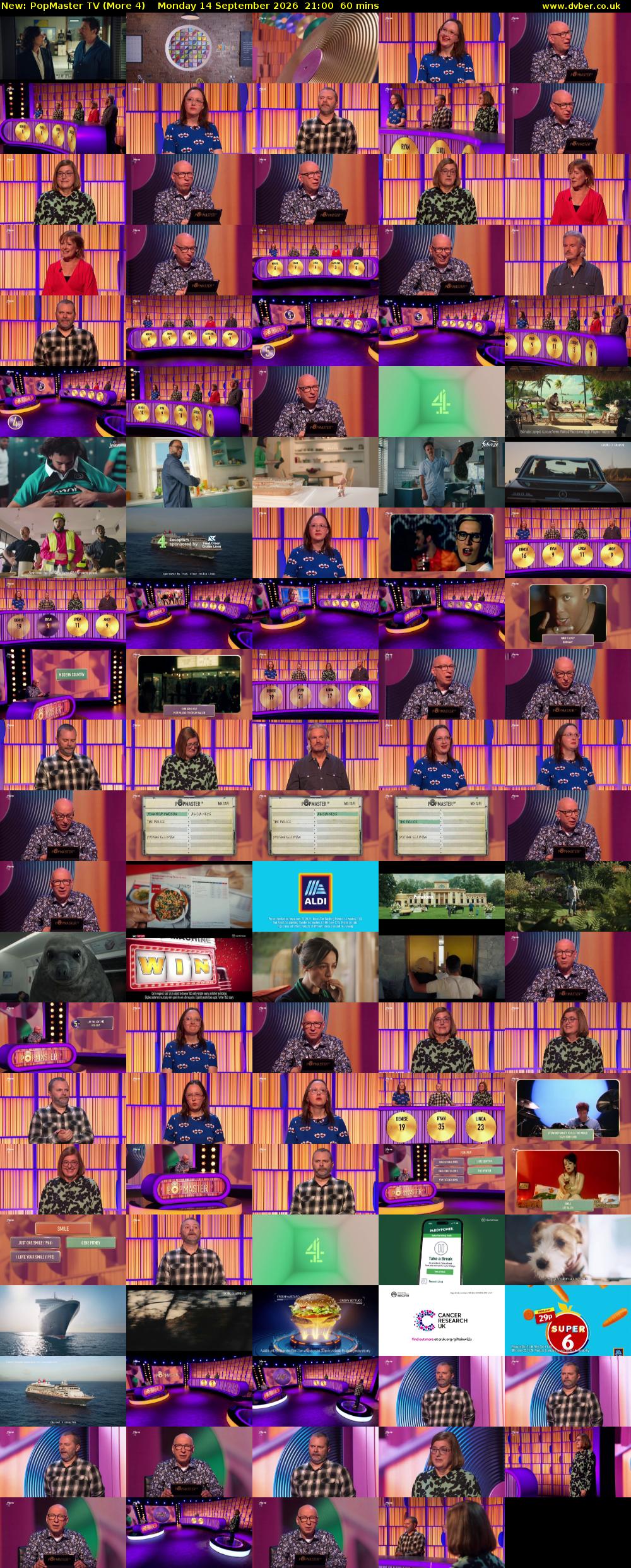 PopMaster TV (More 4) Monday 14 September 2026 21:00 - 22:00