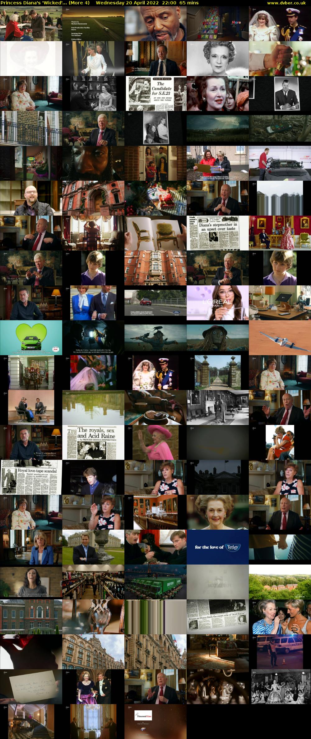 Princess Diana's 'Wicked'... (More 4) Wednesday 20 April 2022 22:00 - 23:05