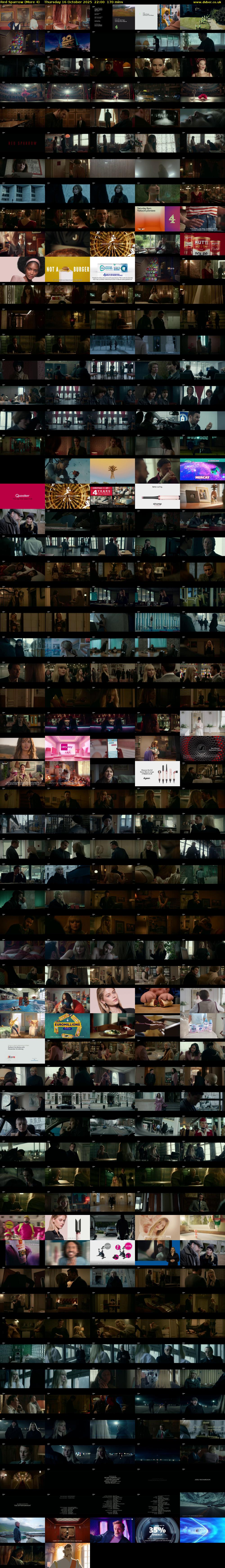 Red Sparrow (More 4) Thursday 16 October 2025 22:00 - 00:50