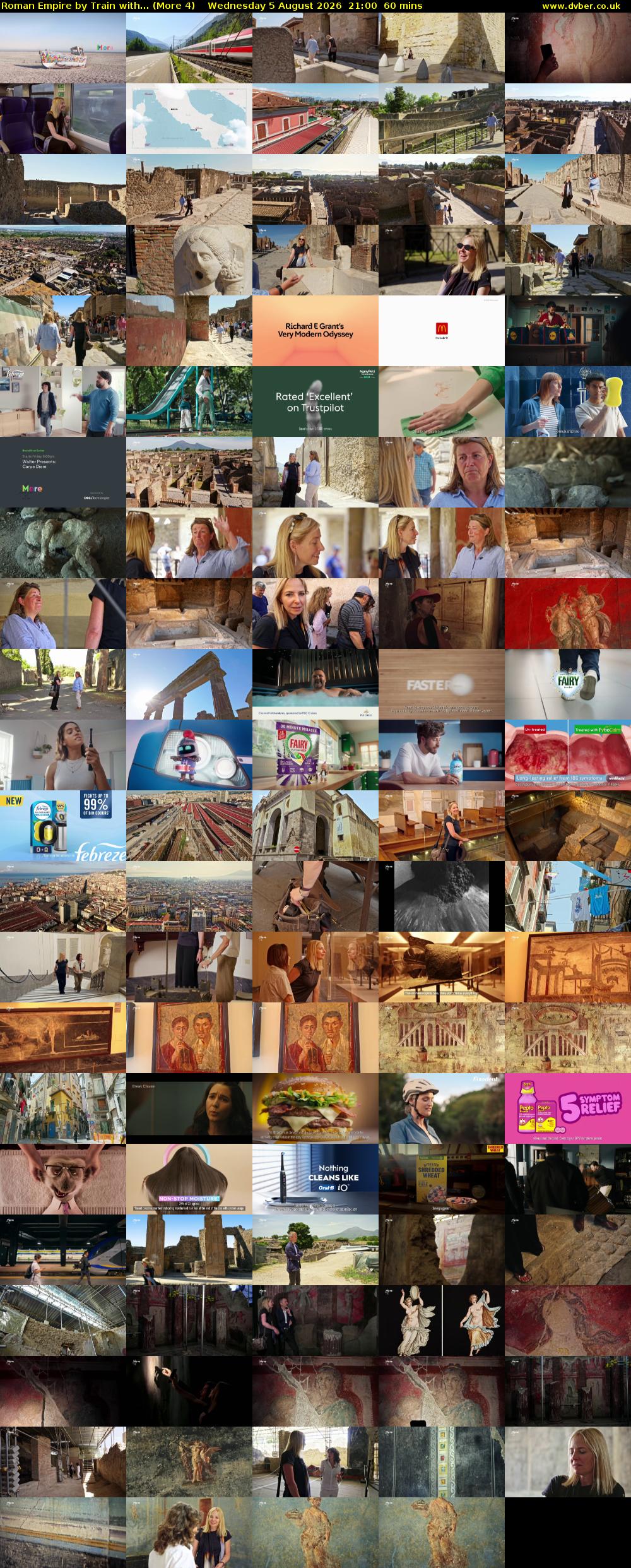 Roman Empire by Train with... (More 4) Wednesday 5 August 2026 21:00 - 22:00