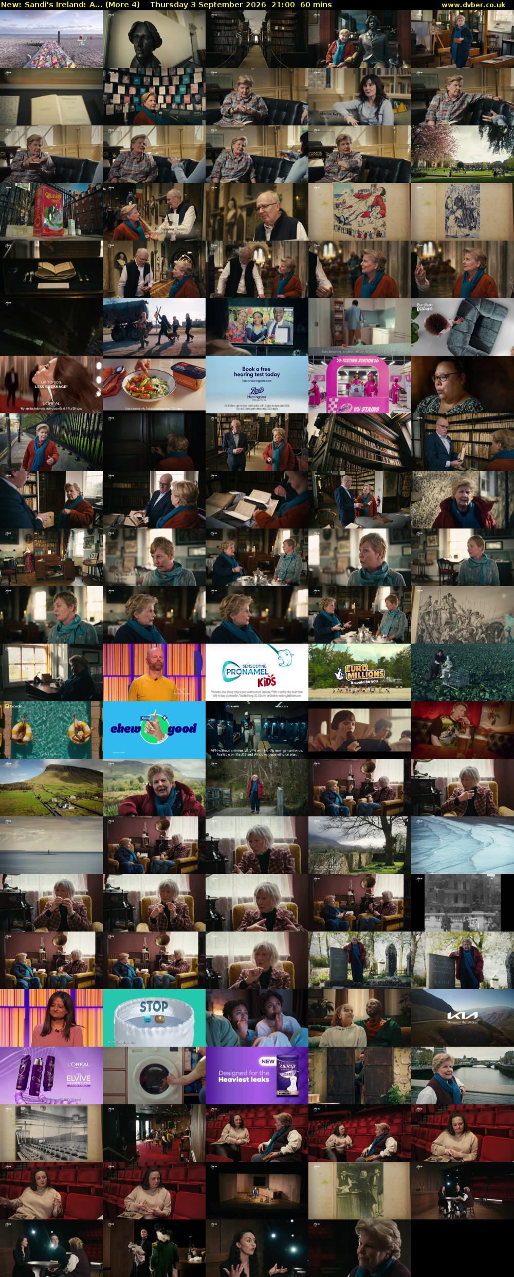 Sandi's Ireland: A... (More 4) Thursday 3 September 2026 21:00 - 22:00