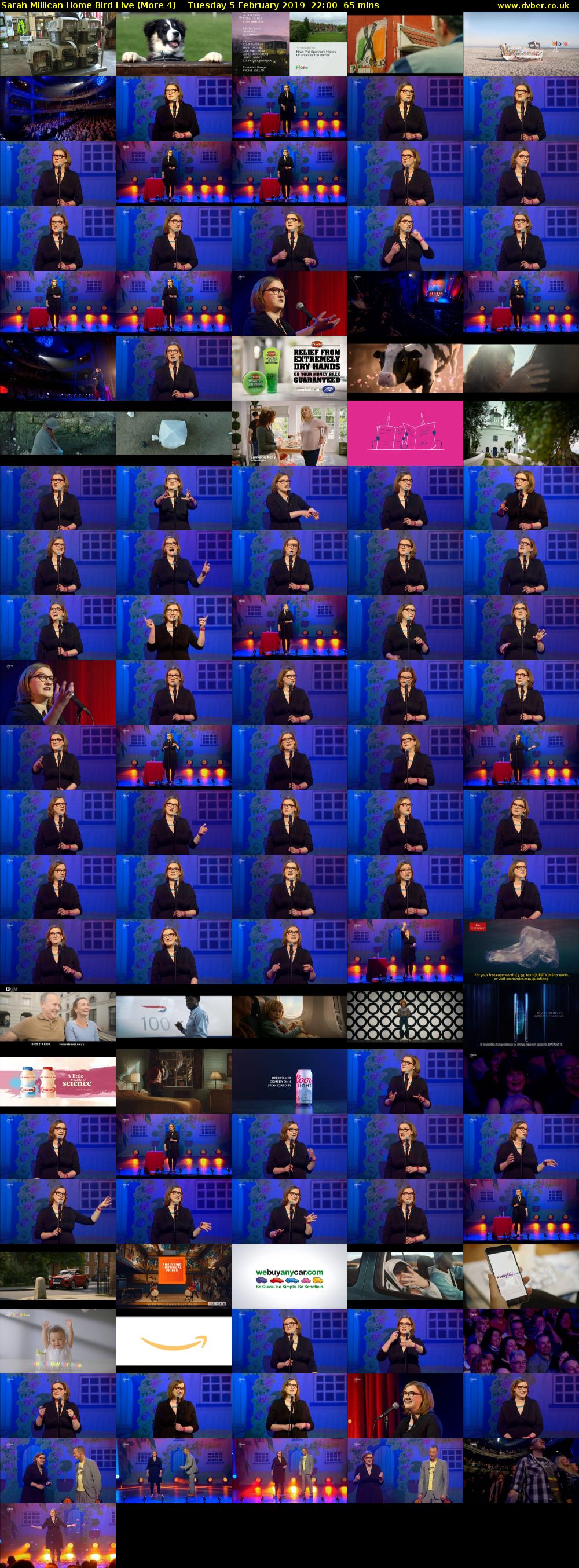 Sarah Millican Home Bird Live (More 4) Tuesday 5 February 2019 22:00 - 23:05