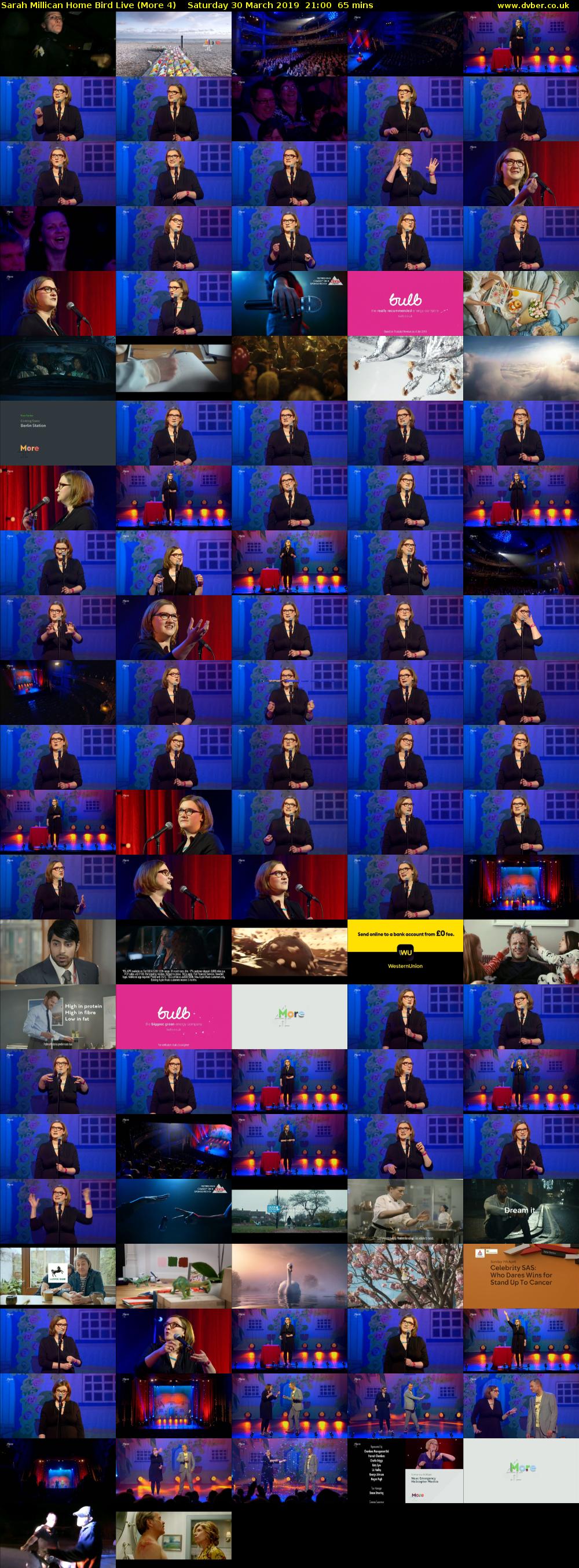 Sarah Millican Home Bird Live (More 4) Saturday 30 March 2019 21:00 - 22:05