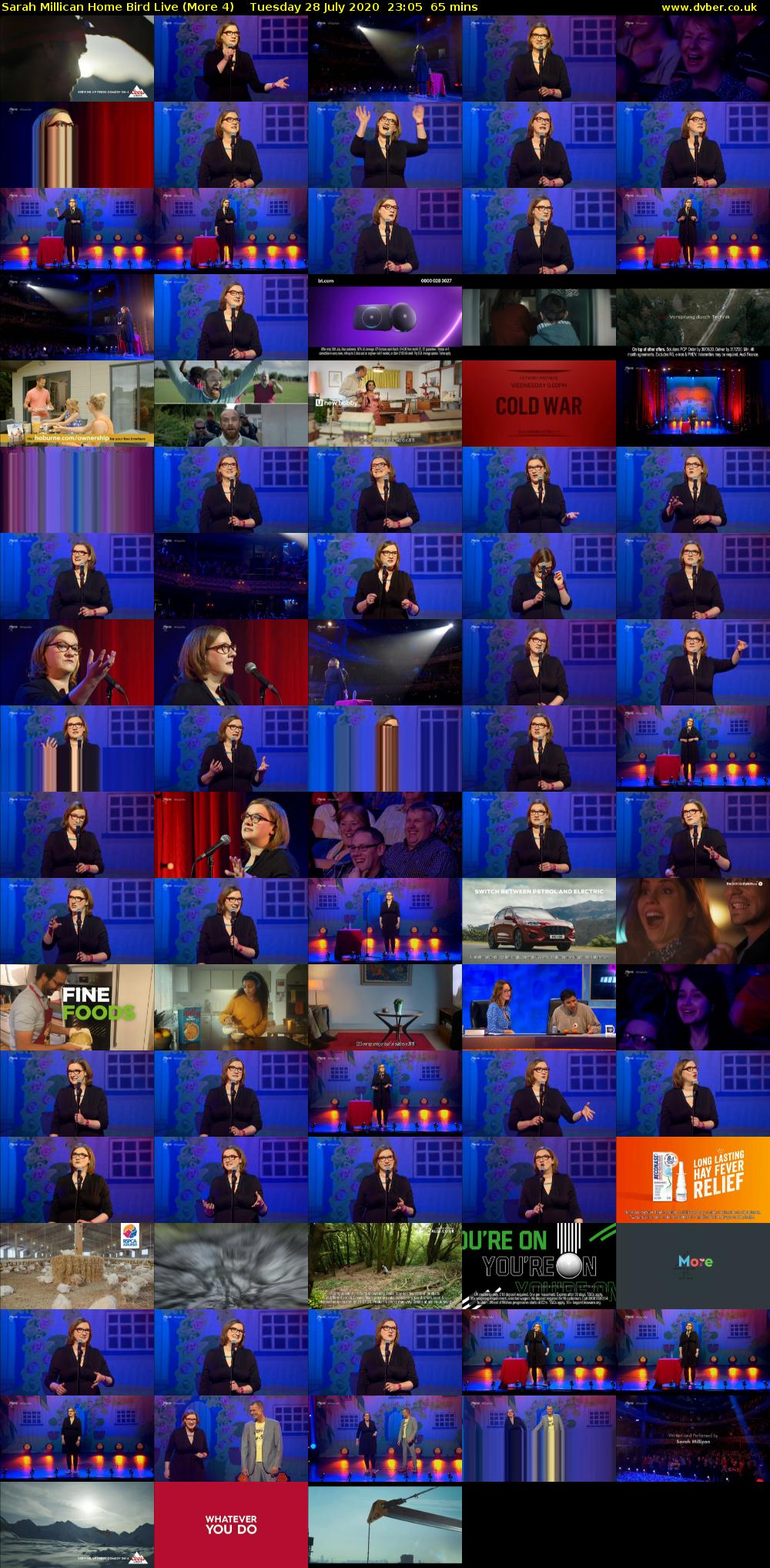 Sarah Millican Home Bird Live (More 4) Tuesday 28 July 2020 23:05 - 00:10