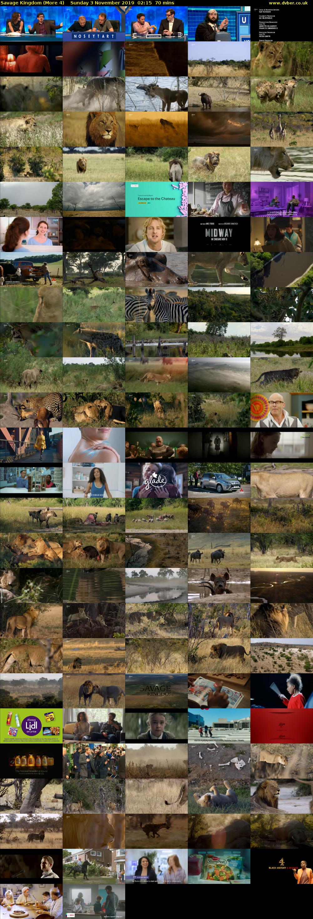 Savage Kingdom (More 4) Sunday 3 November 2019 02:15 - 03:25