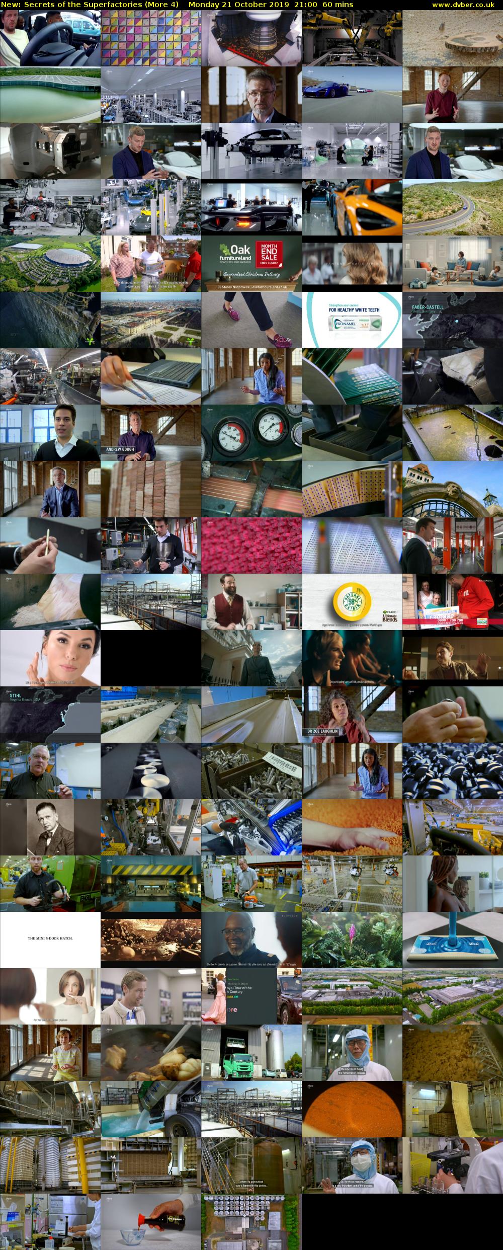 Secrets of the Superfactories (More 4) Monday 21 October 2019 21:00 - 22:00