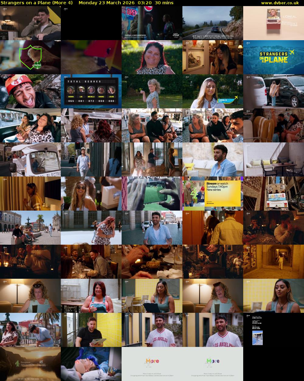 Strangers on a Plane (More 4) Monday 23 March 2026 03:20 - 03:50
