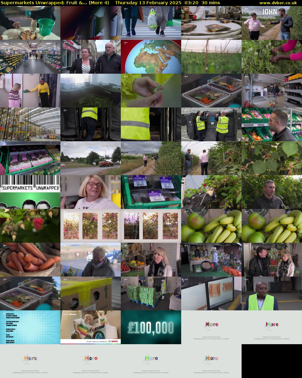 Supermarkets Unwrapped: Fruit &... (More 4) Thursday 13 February 2025 03:20 - 03:50