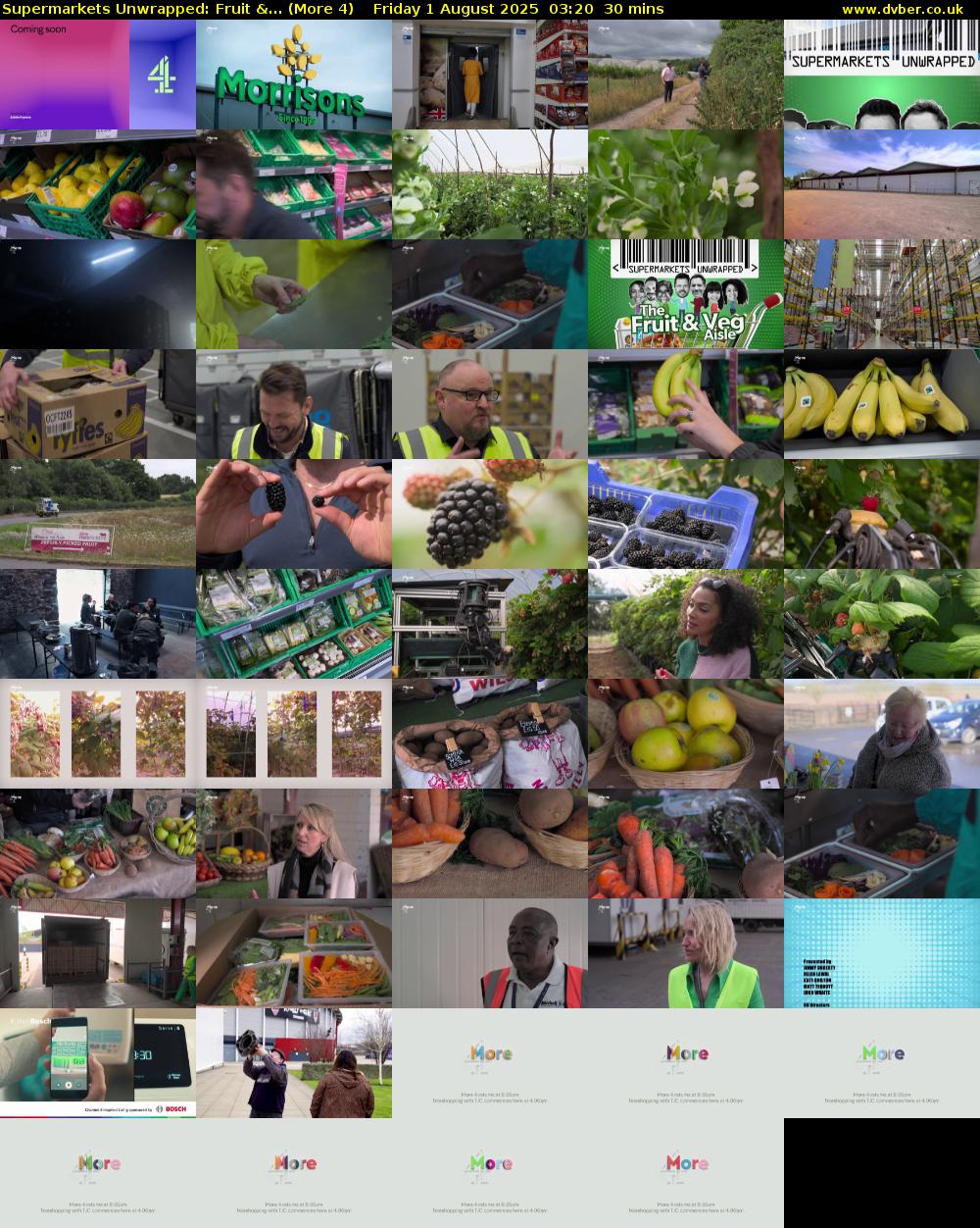 Supermarkets Unwrapped: Fruit &... (More 4) Friday 1 August 2025 03:20 - 03:50