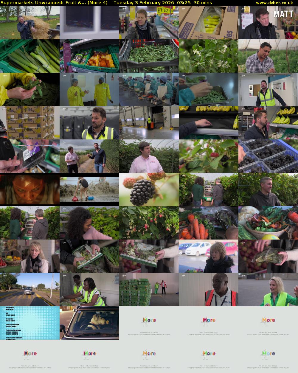 Supermarkets Unwrapped: Fruit &... (More 4) Tuesday 3 February 2026 03:25 - 03:55