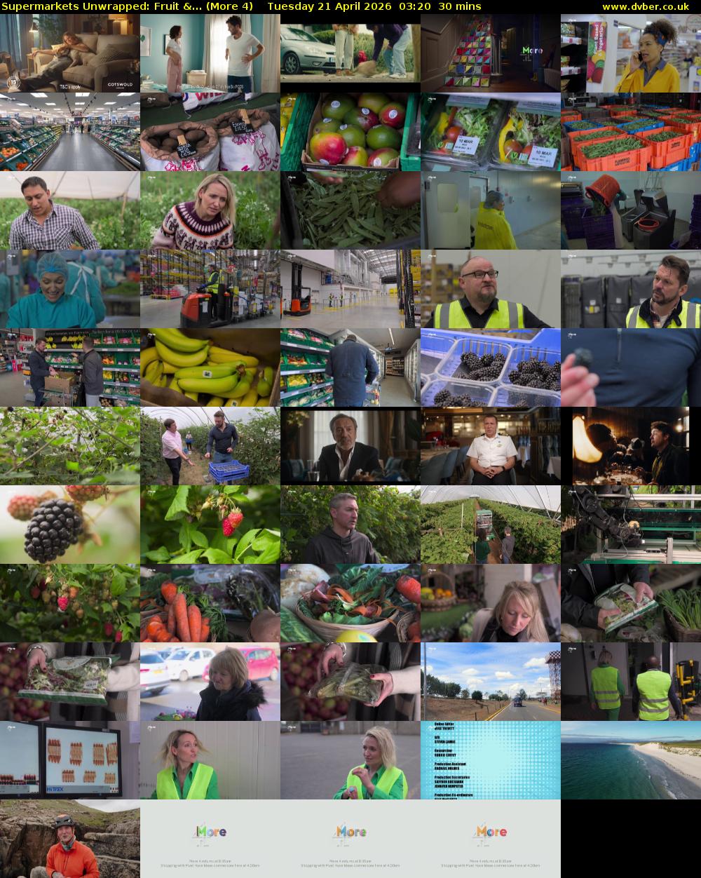 Supermarkets Unwrapped: Fruit &... (More 4) Tuesday 21 April 2026 03:20 - 03:50