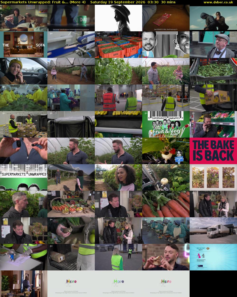 Supermarkets Unwrapped: Fruit &... (More 4) Saturday 19 September 2026 03:30 - 04:00