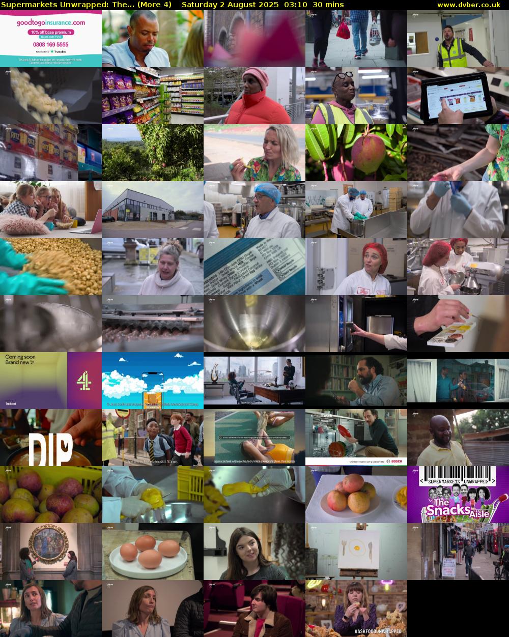 Supermarkets Unwrapped: The... (More 4) Saturday 2 August 2025 03:10 - 03:40