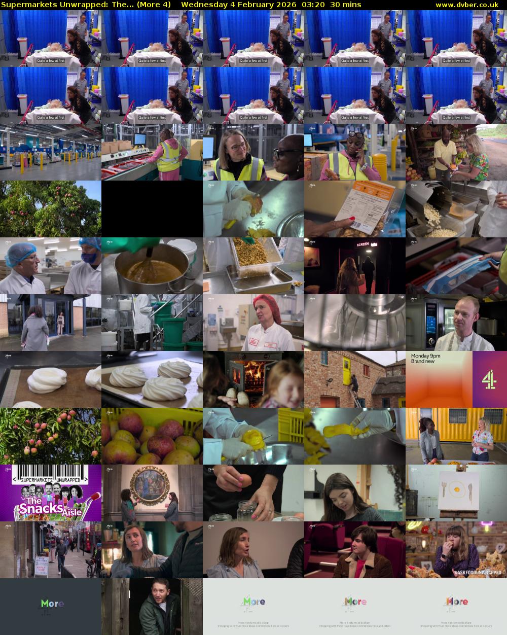 Supermarkets Unwrapped: The... (More 4) Wednesday 4 February 2026 03:20 - 03:50