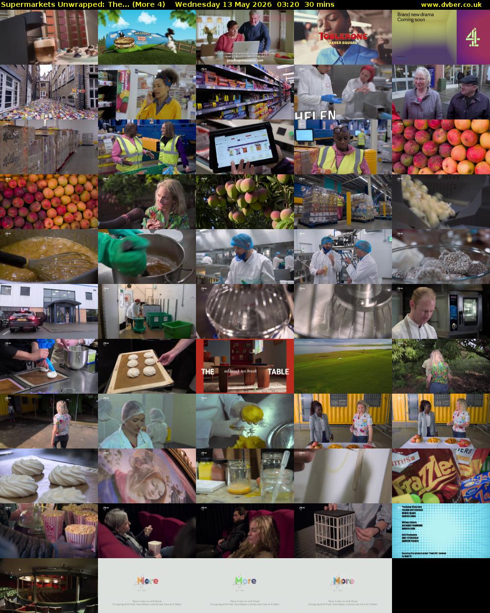 Supermarkets Unwrapped: The... (More 4) Wednesday 13 May 2026 03:20 - 03:50