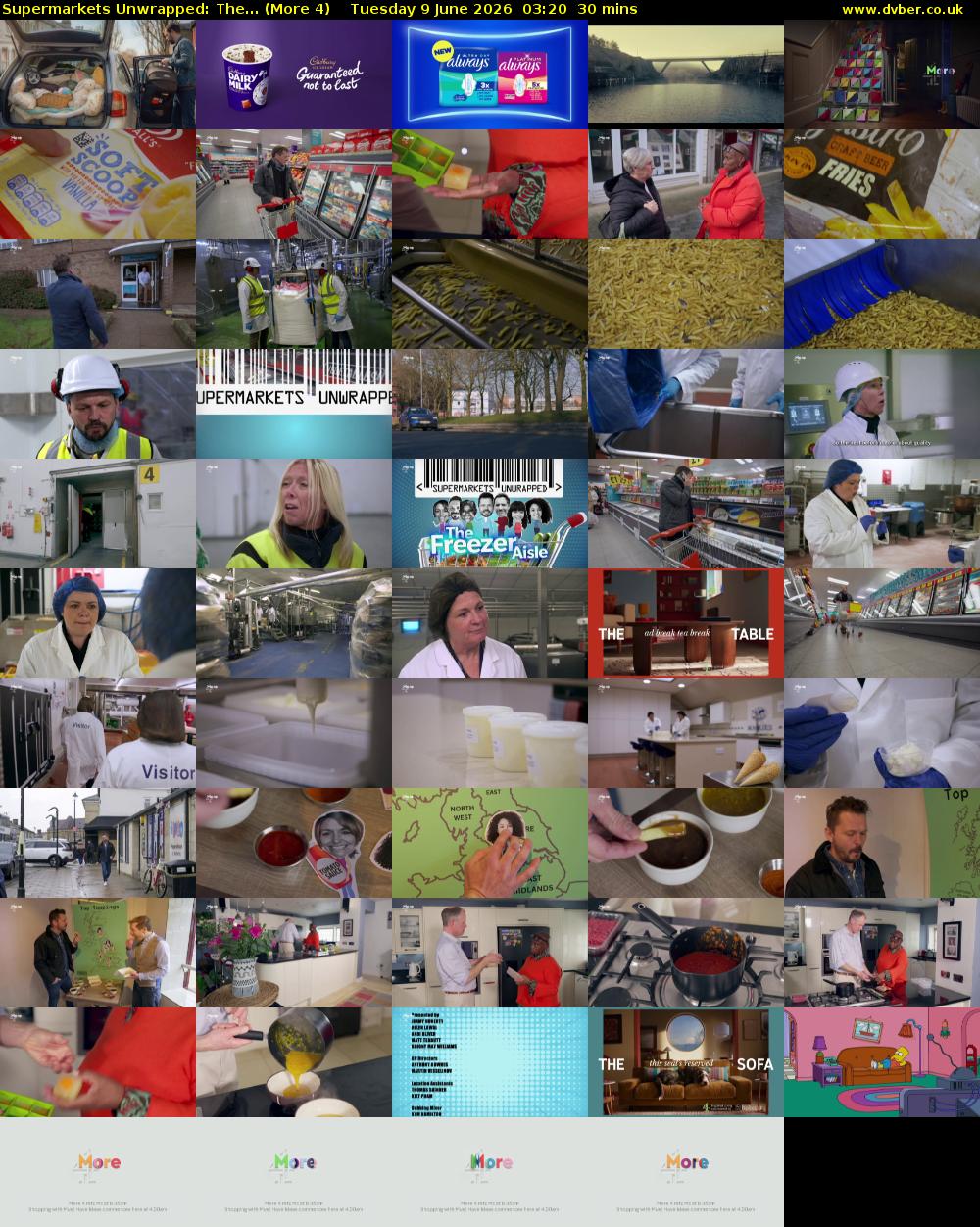 Supermarkets Unwrapped: The... (More 4) Tuesday 9 June 2026 03:20 - 03:50