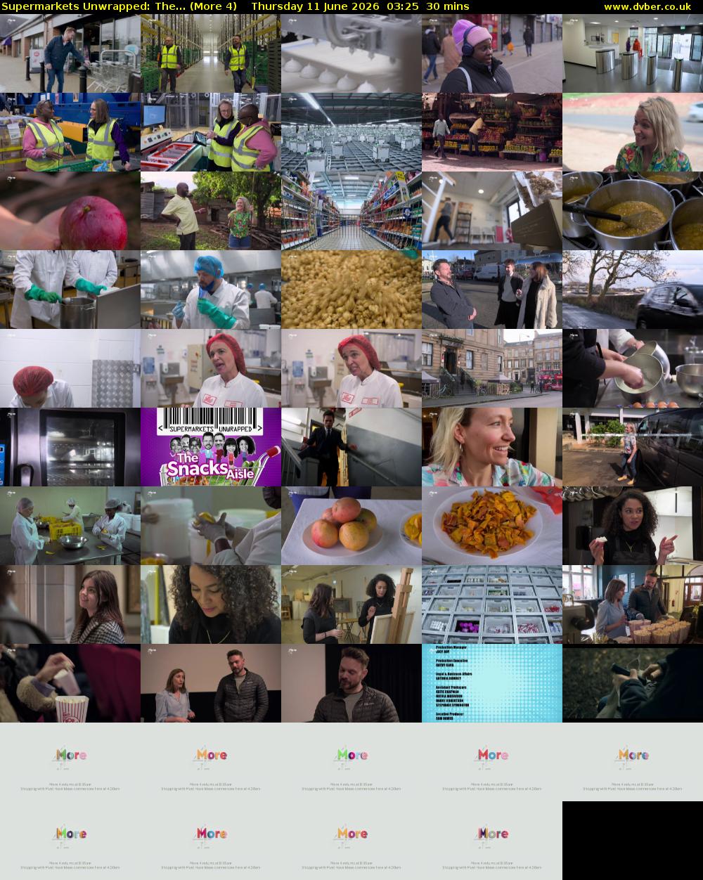Supermarkets Unwrapped: The... (More 4) Thursday 11 June 2026 03:25 - 03:55