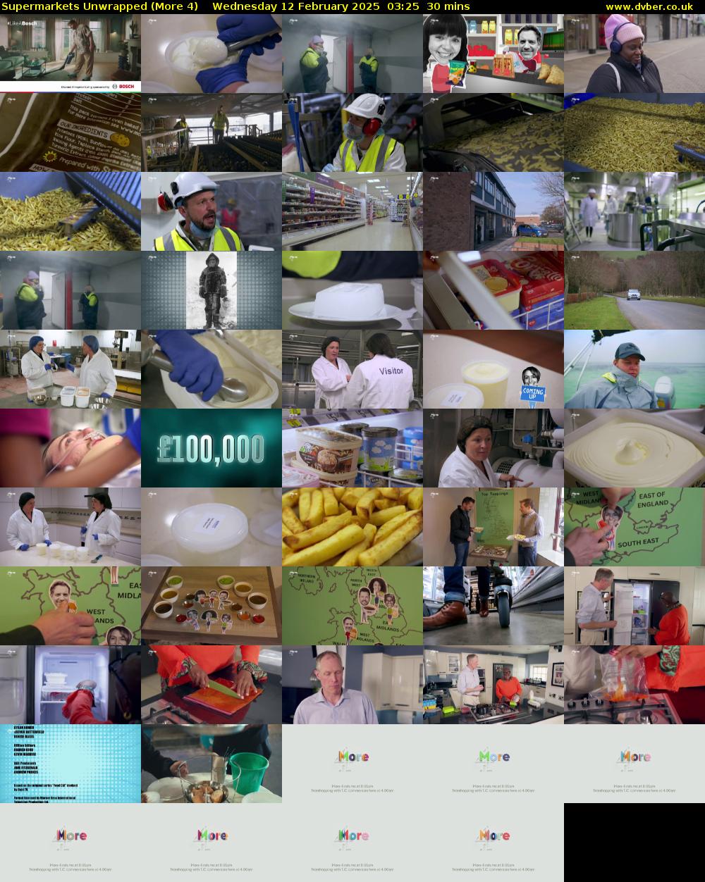 Supermarkets Unwrapped (More 4) Wednesday 12 February 2025 03:25 - 03:55