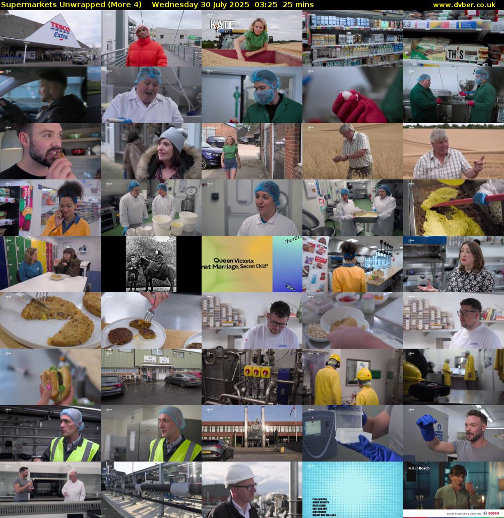 Supermarkets Unwrapped (More 4) Wednesday 30 July 2025 03:25 - 03:50