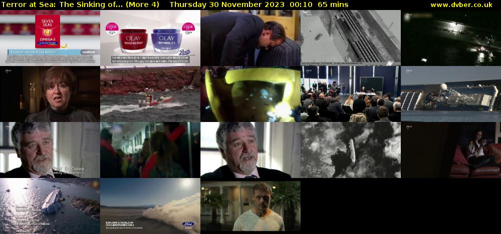 Terror at Sea: The Sinking of... (More 4) Thursday 30 November 2023 00:10 - 01:15