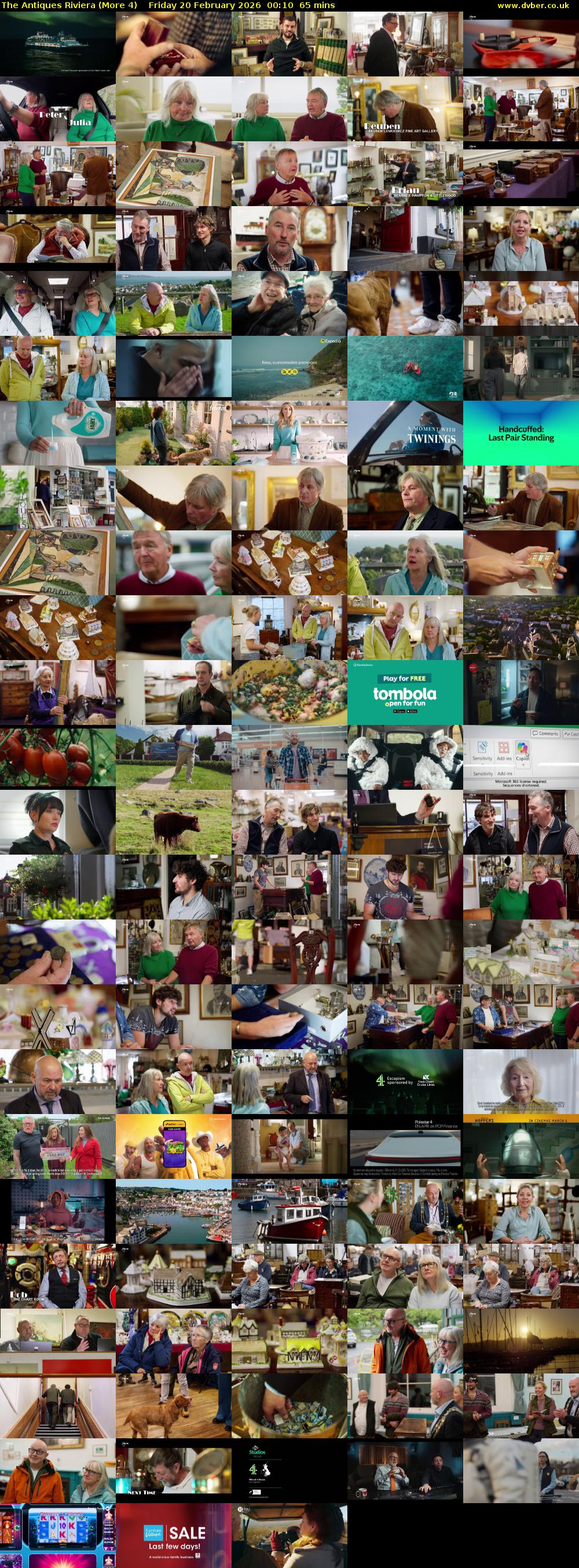 The Antiques Riviera (More 4) Friday 20 February 2026 00:10 - 01:15