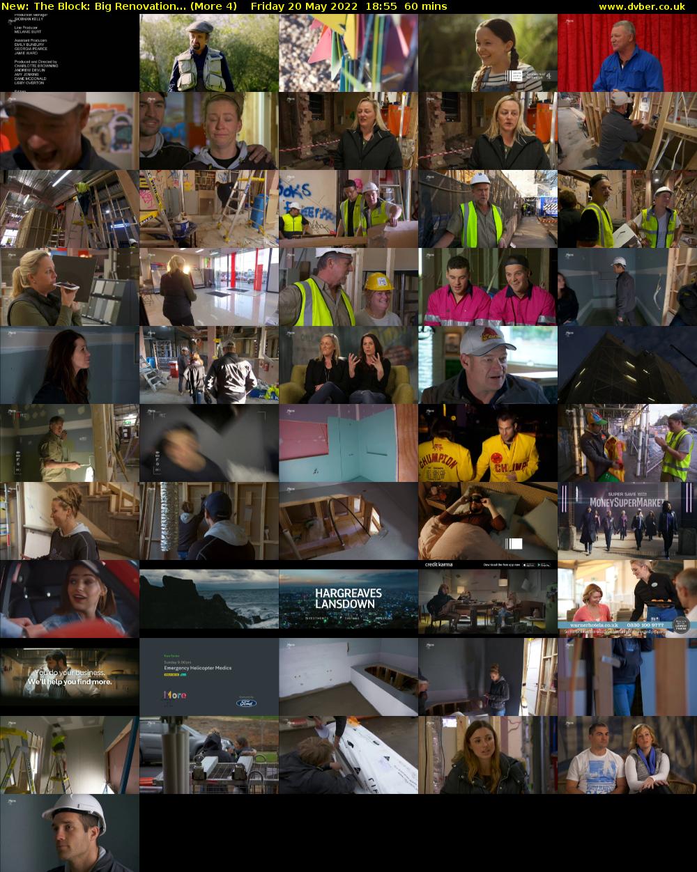 The Block: Big Renovation... (More 4) Friday 20 May 2022 18:55 - 19:55