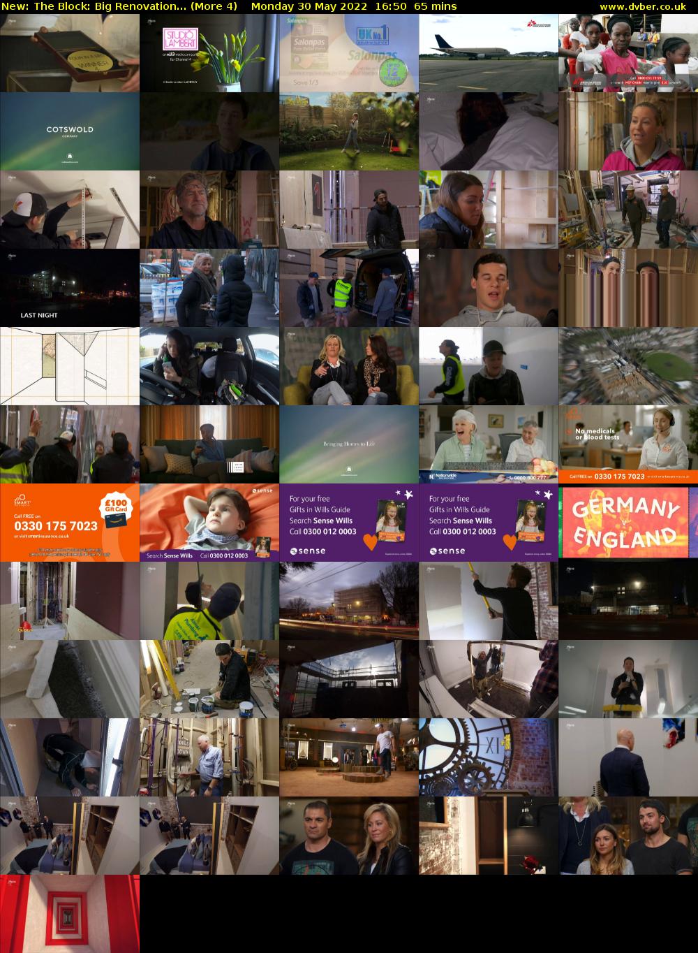 The Block: Big Renovation... (More 4) Monday 30 May 2022 16:50 - 17:55