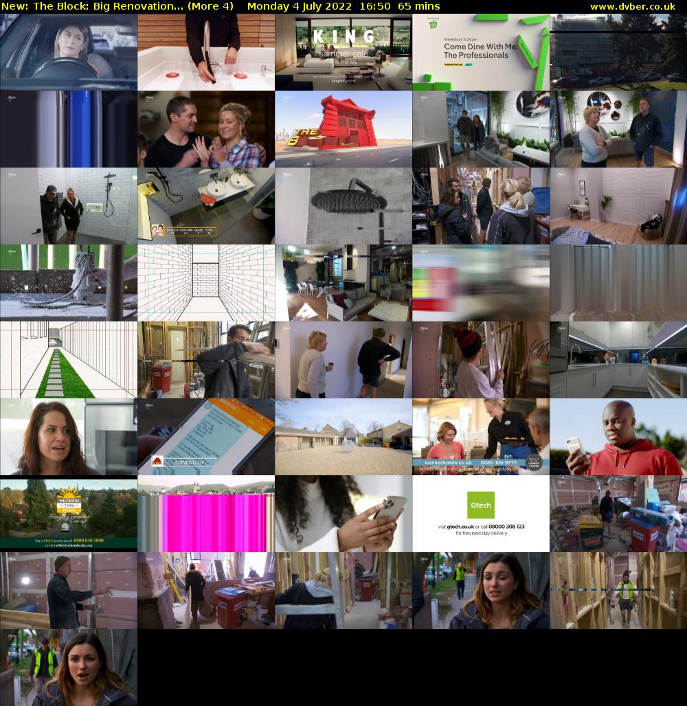 The Block: Big Renovation... (More 4) Monday 4 July 2022 16:50 - 17:55