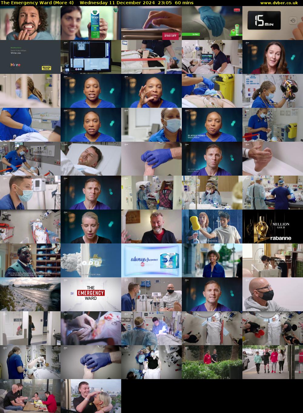 The Emergency Ward (More 4) Wednesday 11 December 2024 23:05 - 00:05