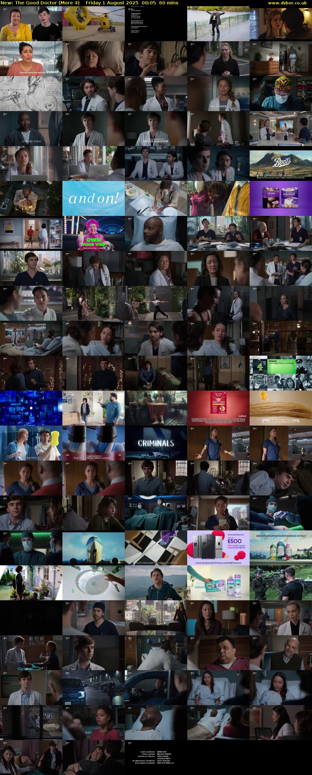 The Good Doctor (More 4) Friday 1 August 2025 00:05 - 01:05