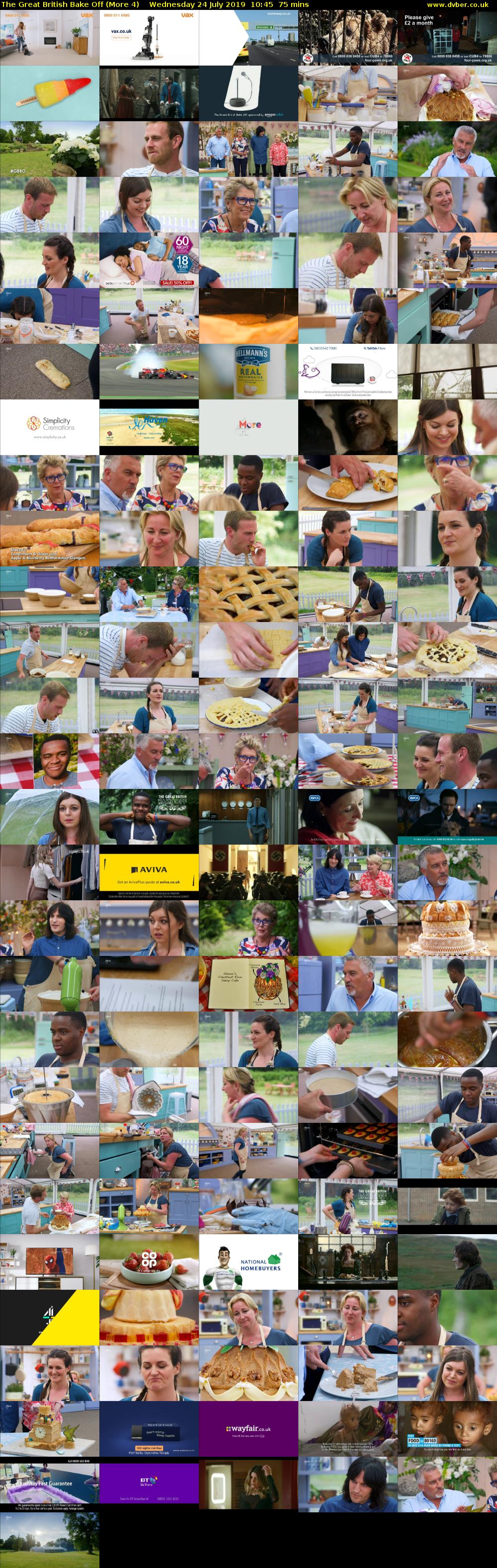 The Great British Bake Off (More 4) Wednesday 24 July 2019 10:45 - 12:00