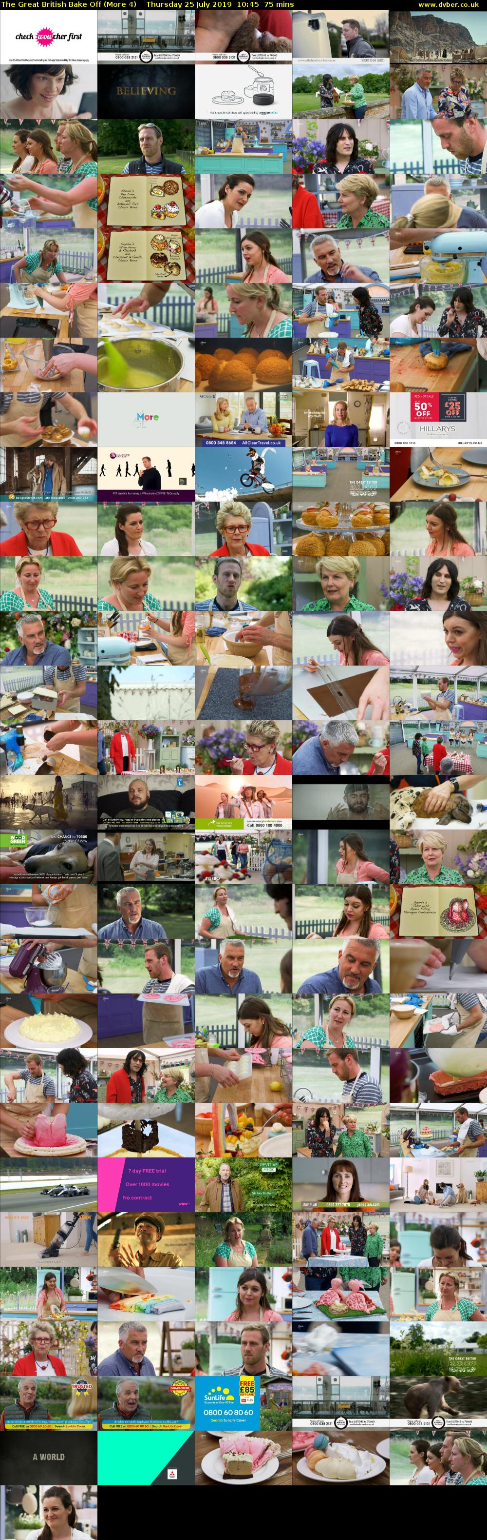 The Great British Bake Off (More 4) Thursday 25 July 2019 10:45 - 12:00
