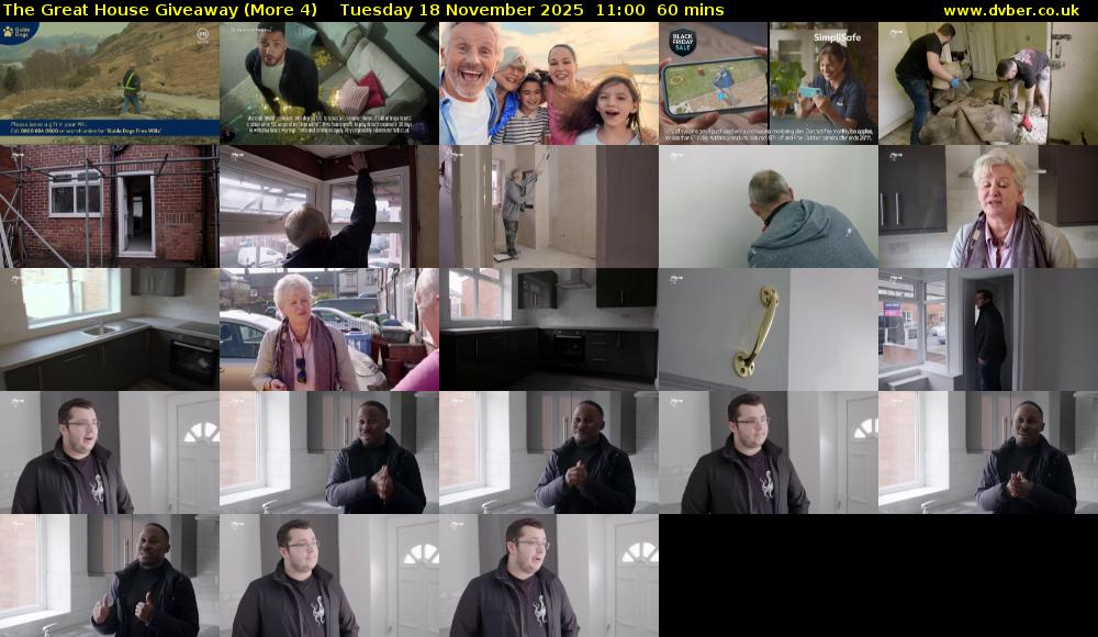 The Great House Giveaway (More 4) Tuesday 18 November 2025 11:00 - 12:00