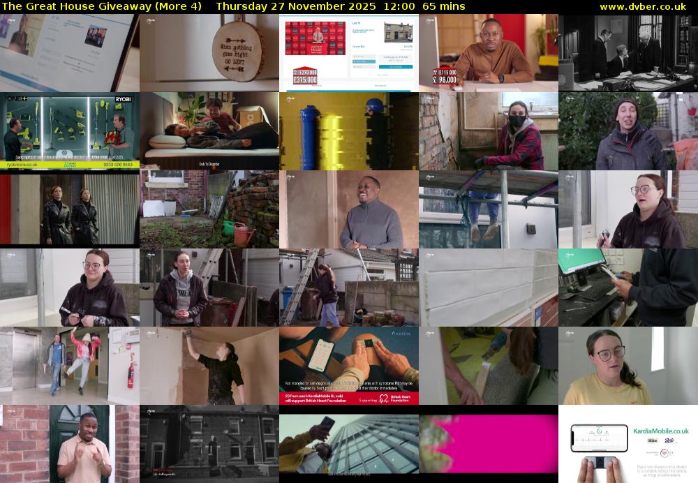 The Great House Giveaway (More 4) Thursday 27 November 2025 12:00 - 13:05