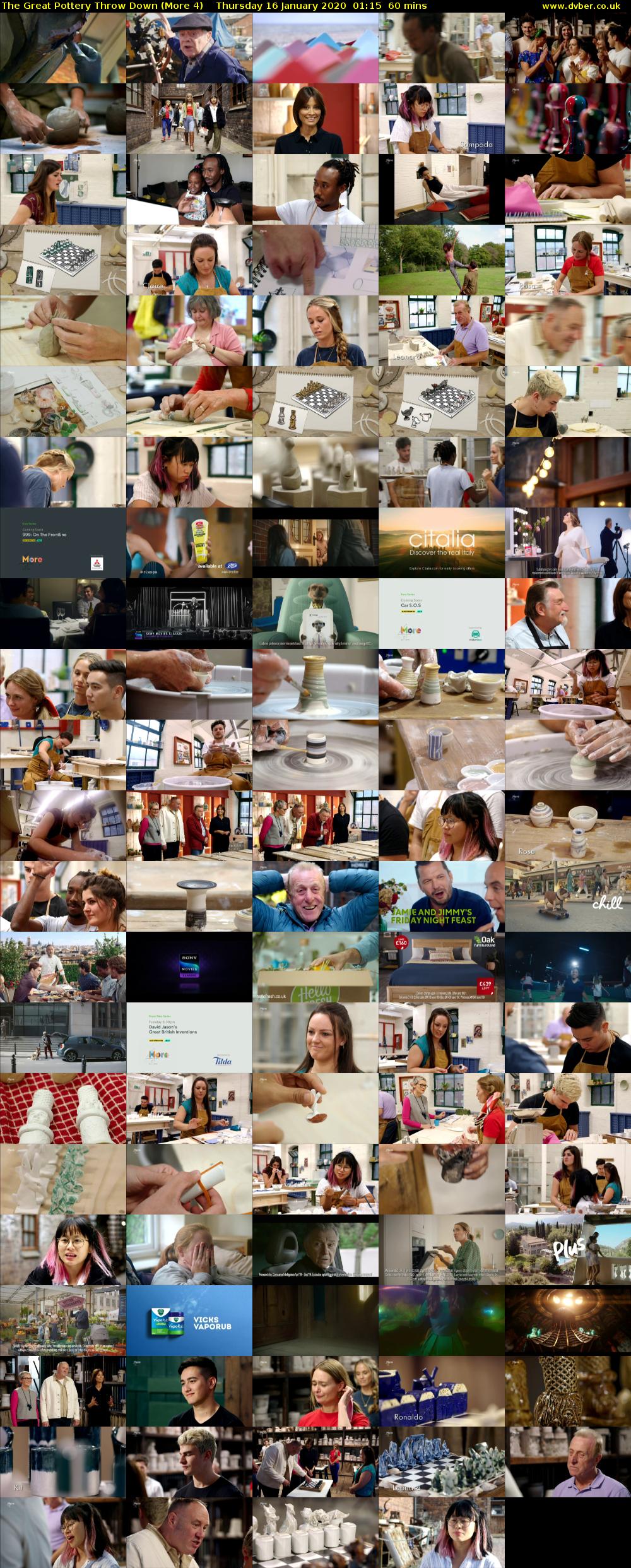 The Great Pottery Throw Down (More 4) Thursday 16 January 2020 01:15 - 02:15