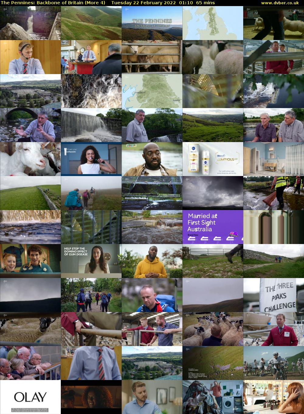 The Pennines: Backbone of Britain (More 4) Tuesday 22 February 2022 01:10 - 02:15