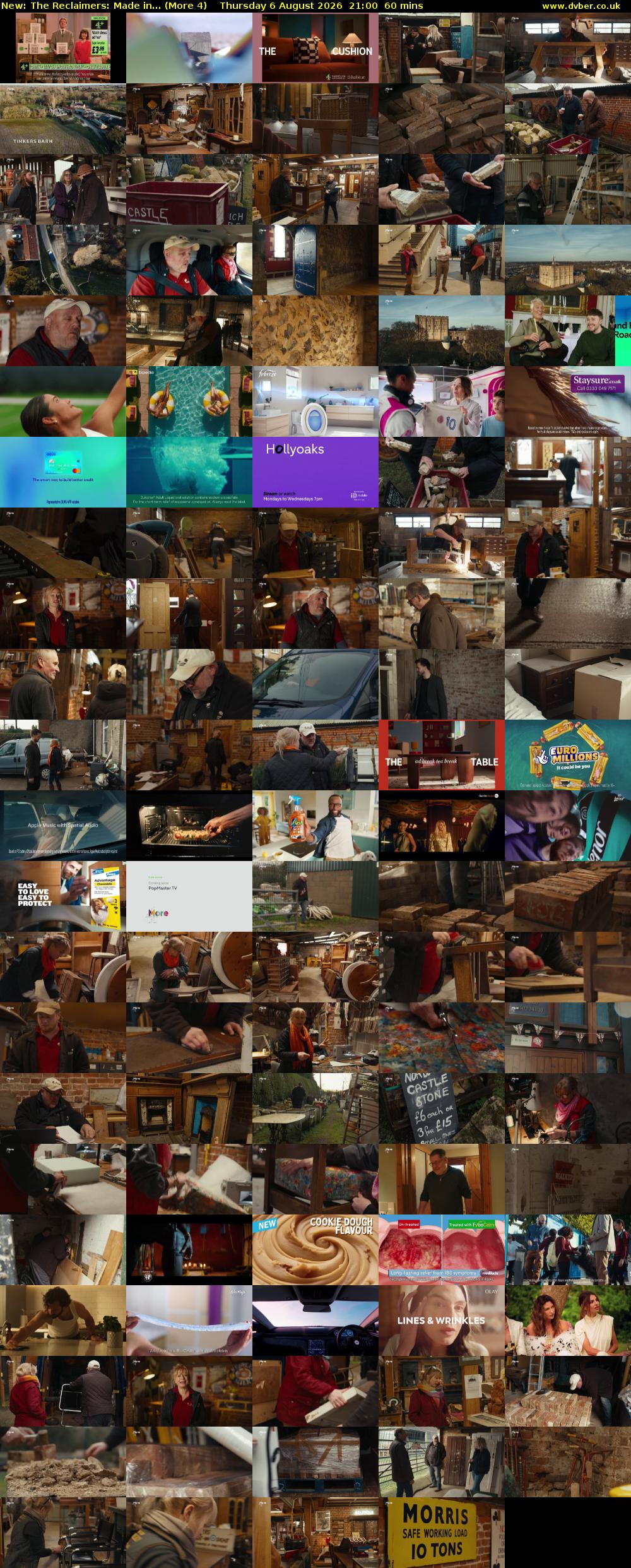 The Reclaimers: Made in... (More 4) Thursday 6 August 2026 21:00 - 22:00