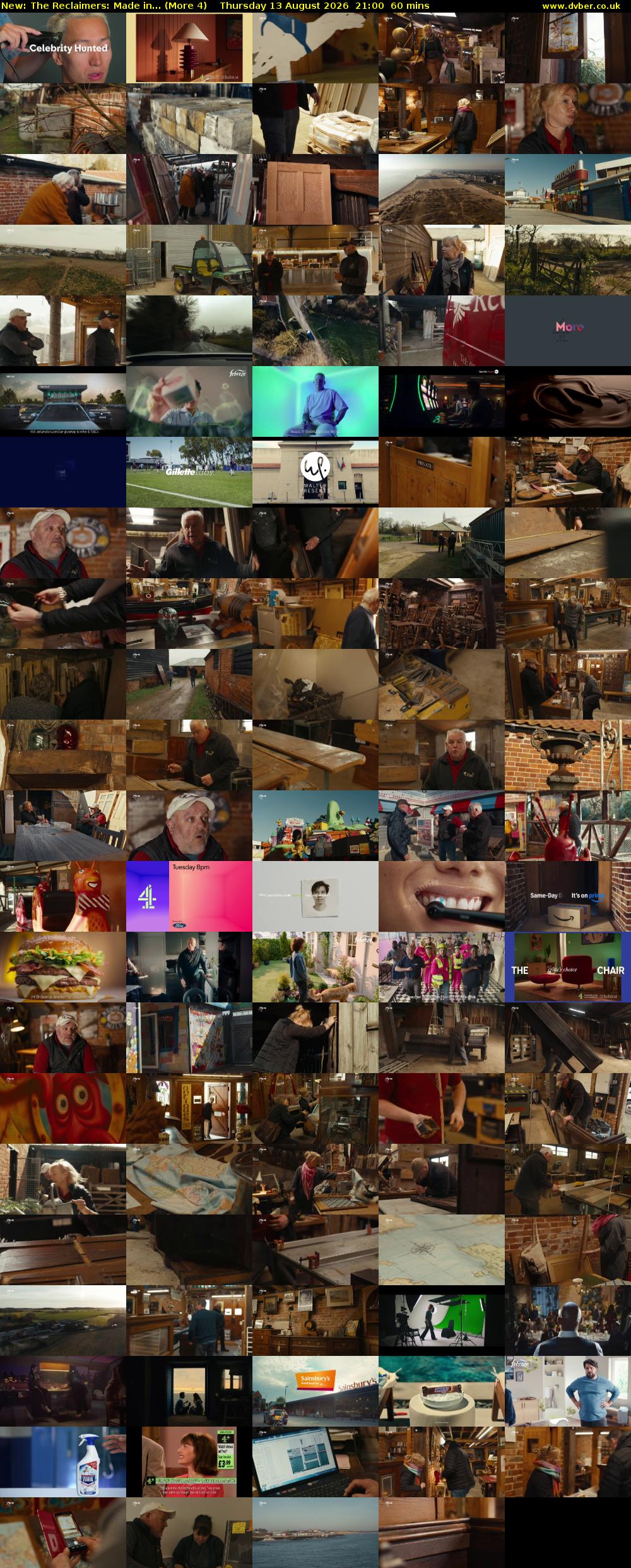 The Reclaimers: Made in... (More 4) Thursday 13 August 2026 21:00 - 22:00