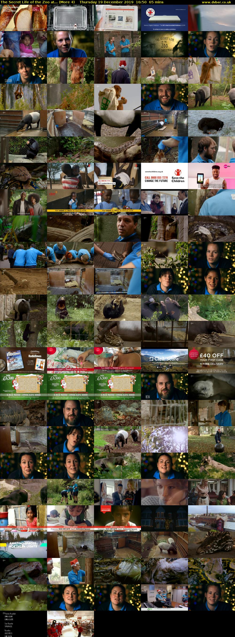 The Secret Life of the Zoo at... (More 4) Thursday 19 December 2019 16:50 - 17:55