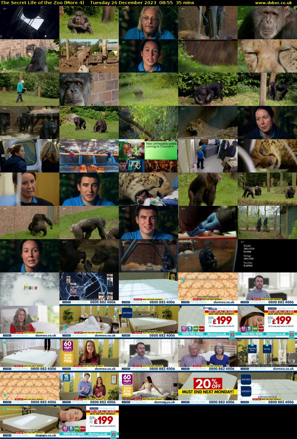 The Secret Life of the Zoo (More 4) Tuesday 26 December 2023 08:55 - 09:30