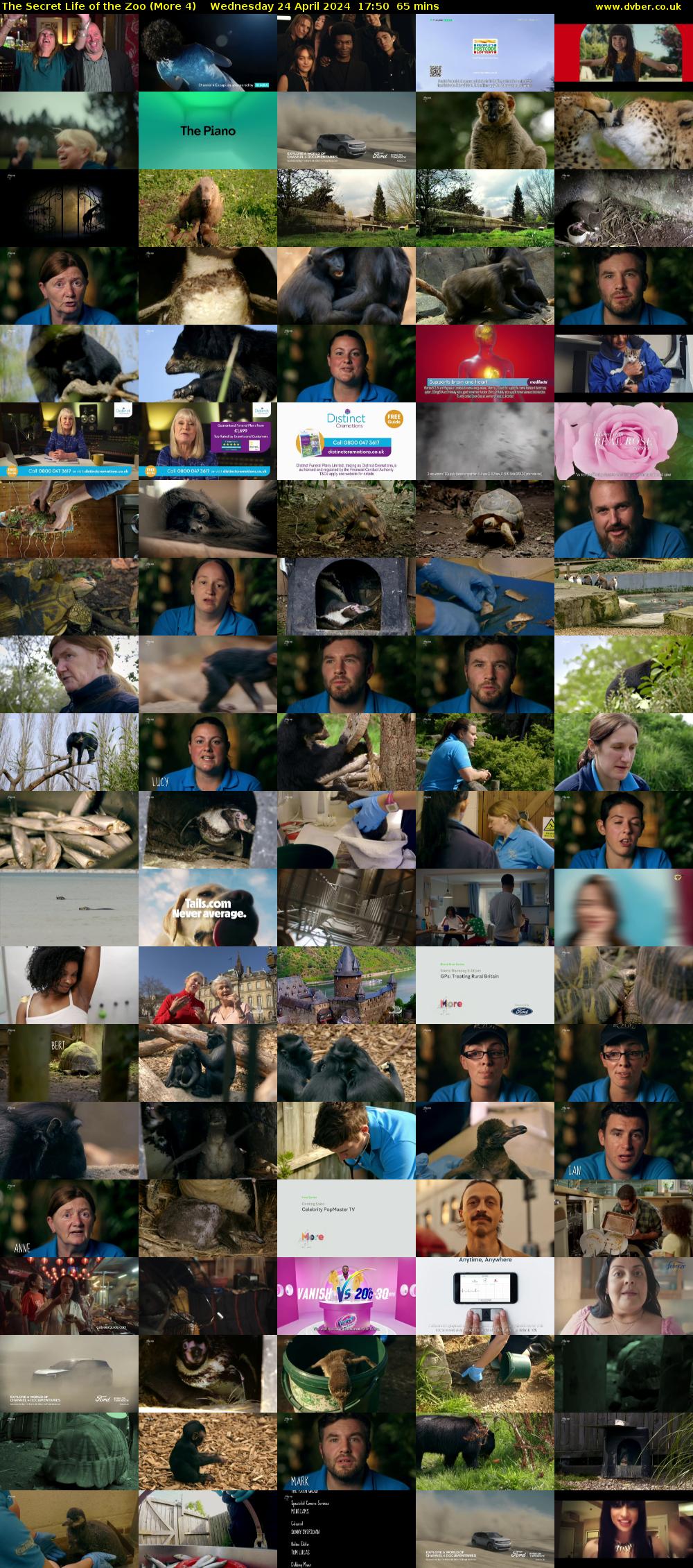 The Secret Life of the Zoo (More 4) Wednesday 24 April 2024 17:50 - 18:55