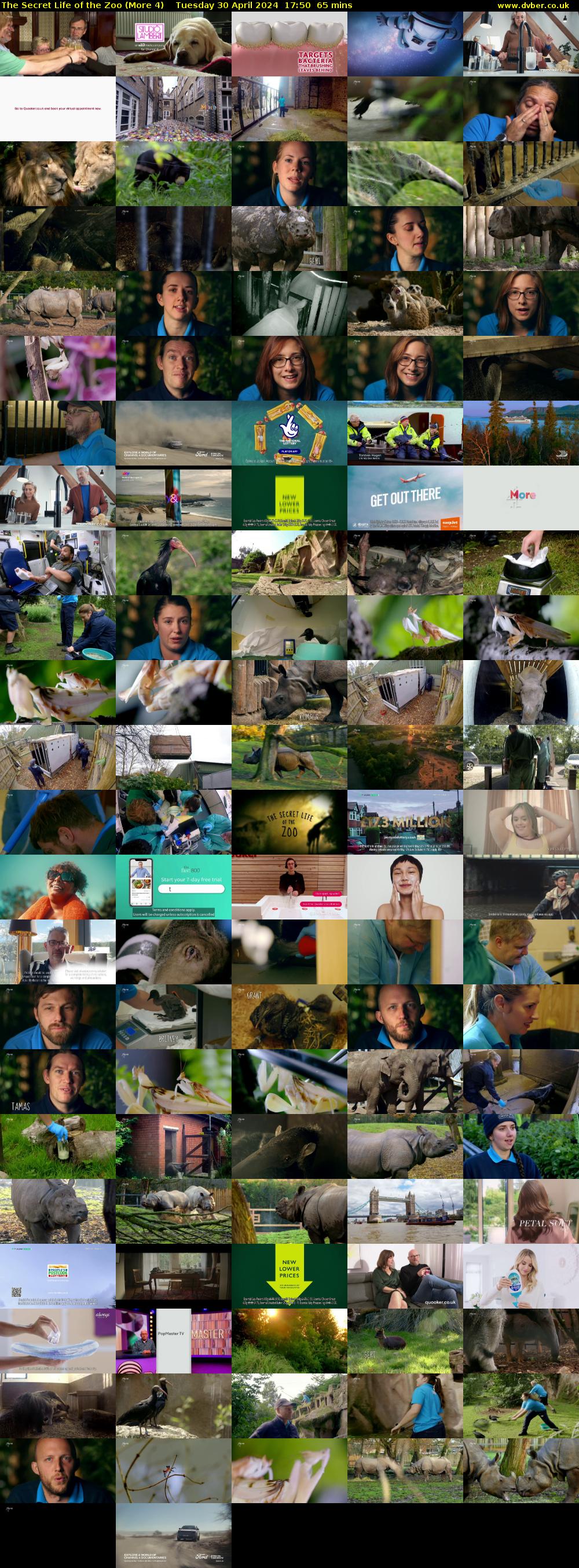 The Secret Life of the Zoo (More 4) Tuesday 30 April 2024 17:50 - 18:55
