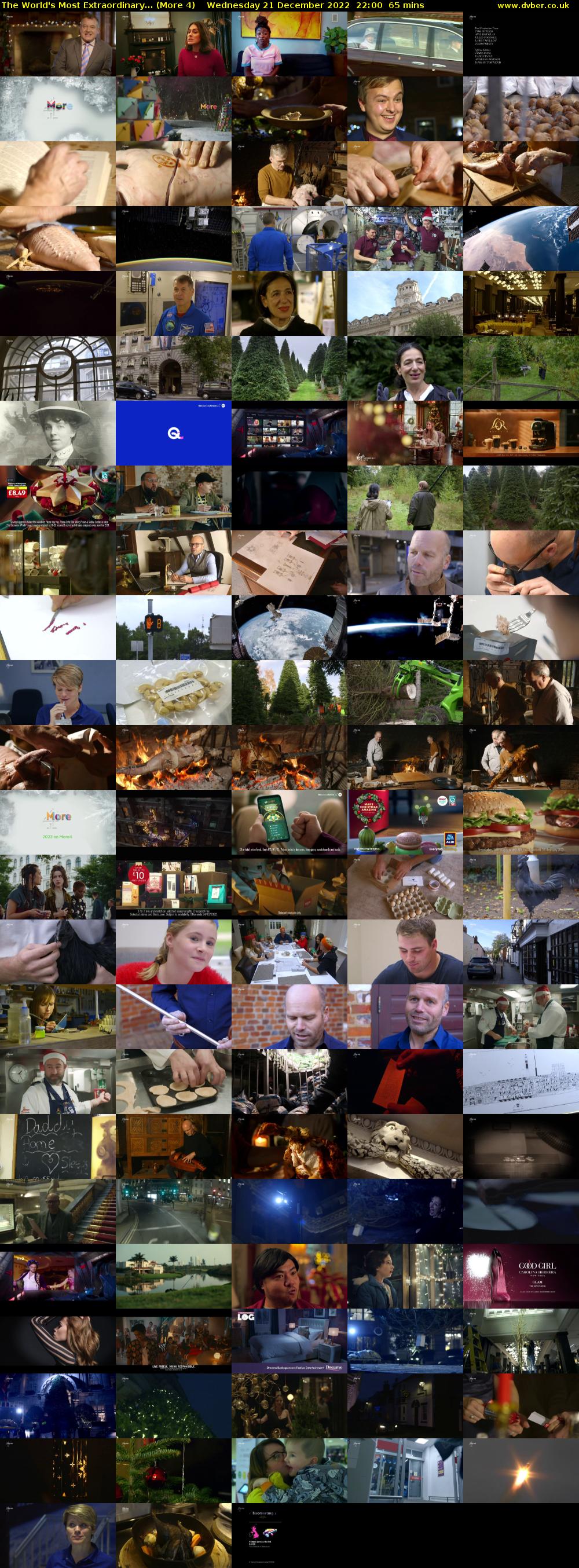 The World's Most Extraordinary... (More 4) Wednesday 21 December 2022 22:00 - 23:05