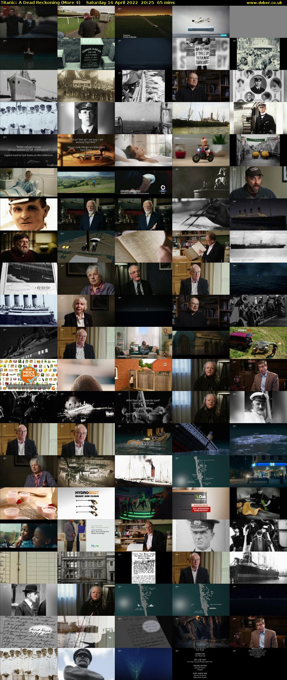 Titanic: A Dead Reckoning (More 4) Saturday 16 April 2022 20:25 - 21:30