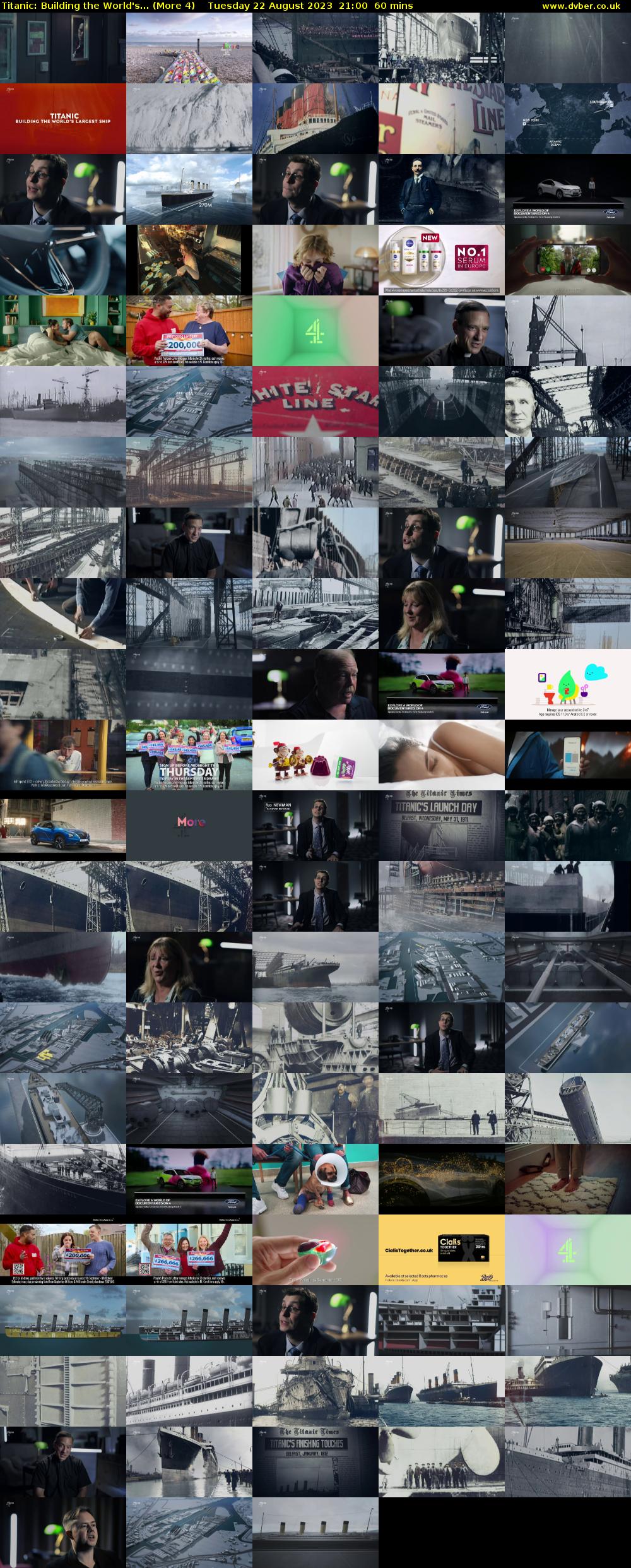 Titanic: Building the World's... (More 4) Tuesday 22 August 2023 21:00 - 22:00