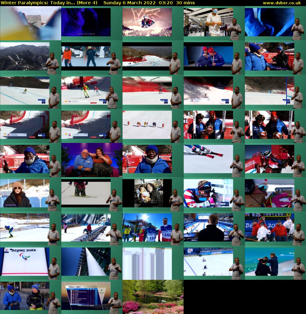 Winter Paralympics: Today in... (More 4) Sunday 6 March 2022 03:20 - 03:50