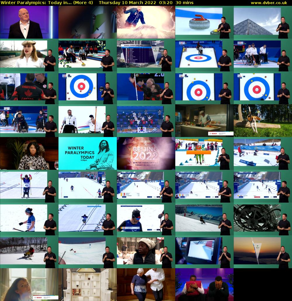 Winter Paralympics: Today in... (More 4) Thursday 10 March 2022 03:20 - 03:50