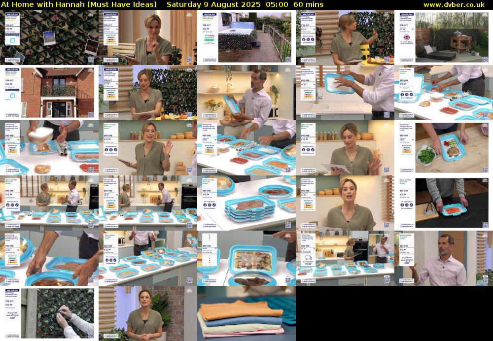 At Home with Hannah (Must Have Ideas) Saturday 9 August 2025 05:00 - 06:00